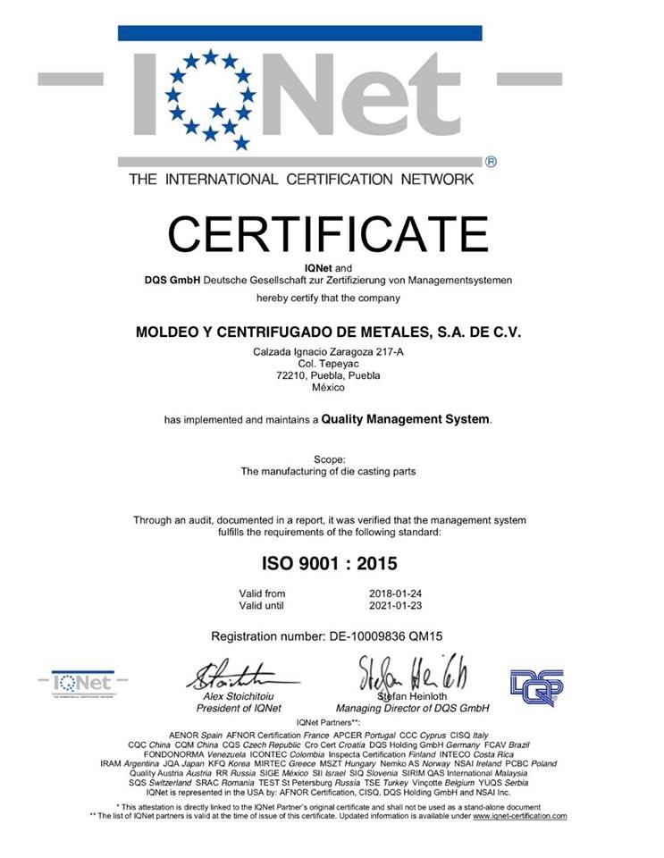 Certificación ISO 9001