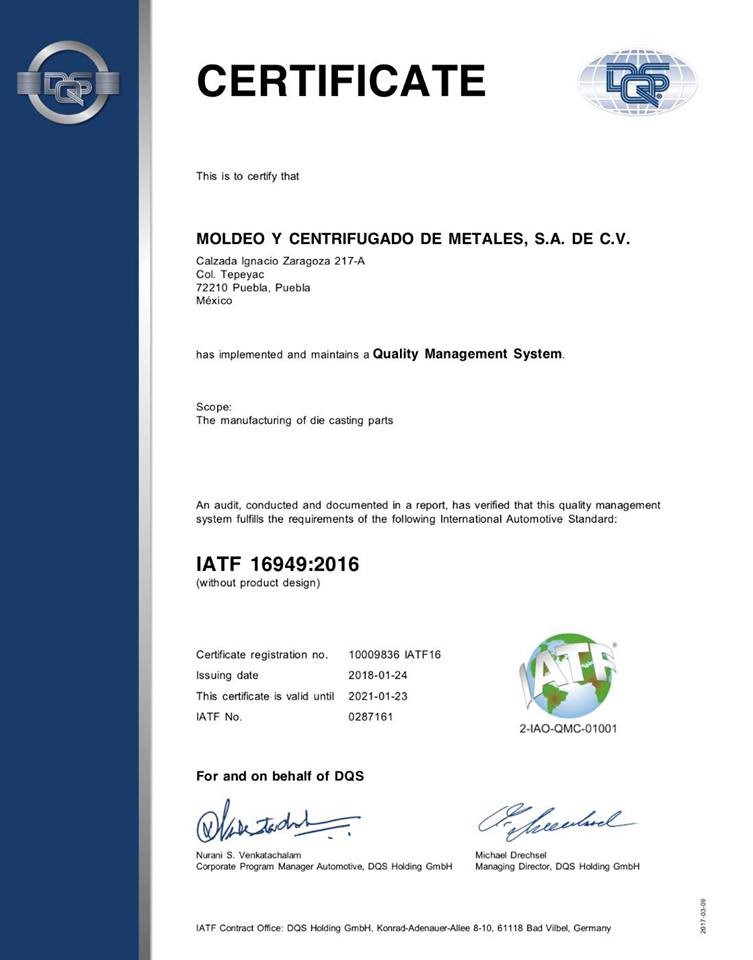Certificación IATF